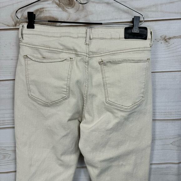 !iT Jackie Cream High Rise Straight Leg Frayed Hem Ankle Jeans Size 14 - Picture 4 of 9